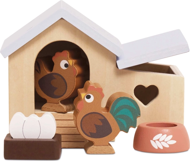 Le Toy Van leseni kokošnjak – set dodatkov za hišico za punčke