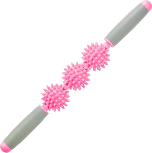 Merco masažna rehabilitacijska palica roller stick triple 40 cm rožnata – 1 kos