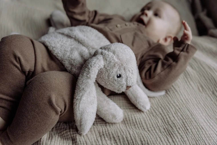 Soft plush bunny for cuddling
