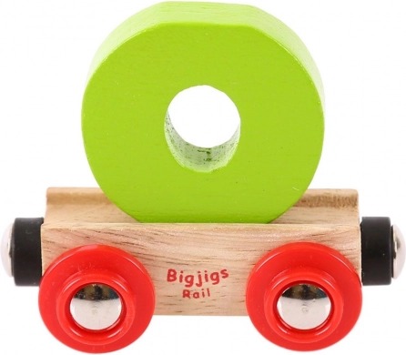 Leseni vagonček za vlakce Bigjigs Rail – črka O