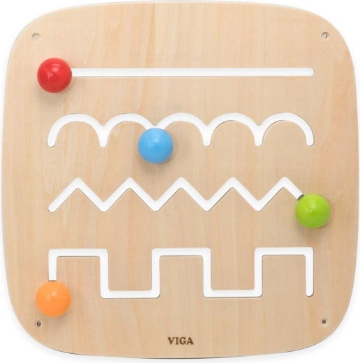 Viga Toys stenska manipulativna plošča s kroglicami