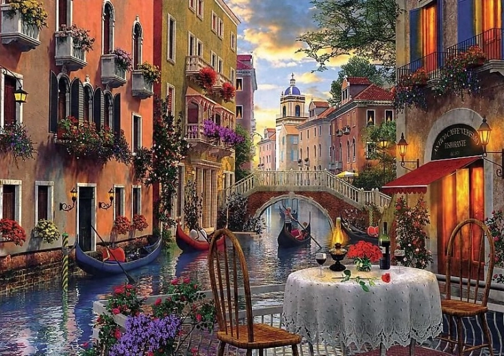 Puzzle 6000 kosov romantična večerja v Benetkah