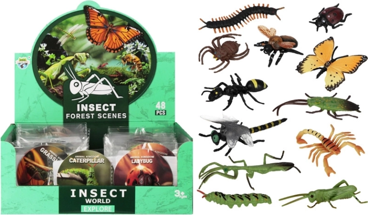 Plastične figurice žuželk 8 cm – mešanica vrst