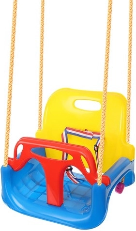 Safer swinging thanks to straps and backrest