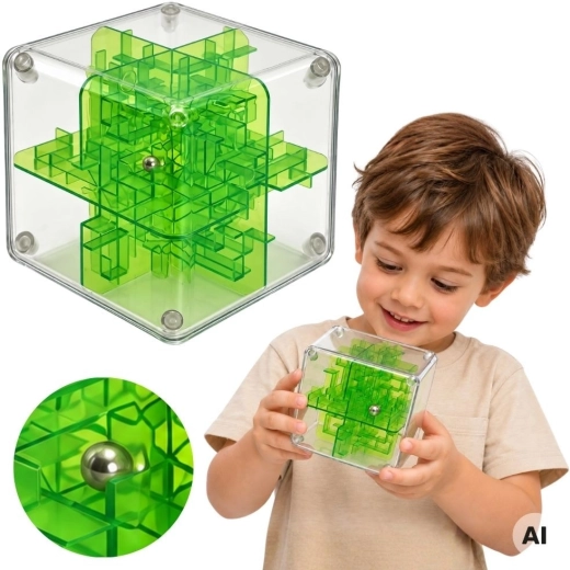 Woopie 3D Logic Maze with Ball, Green