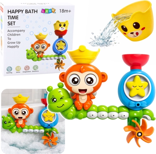 Vodna igrača za v kopel z opico in lončkom na priseskih