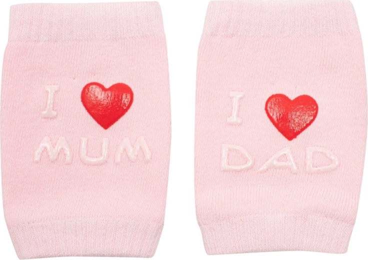 Otroški ščitniki za kolena z ABS I love mum & dad – rožnati