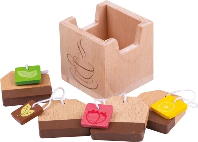 Lesene čajne vrečke BIGJIGS TOYS za otroško kuhinjico