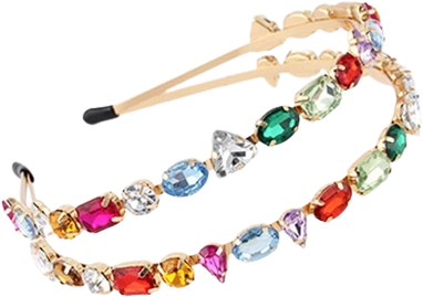 Rožnata dvojna naglavna obroč z dragulji Sparkys