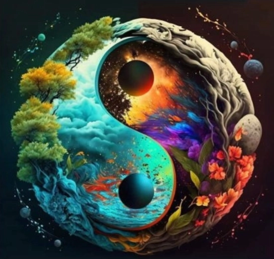 Slikanje po številkah Yin Yang 40 × 50 cm