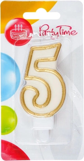 Rojstnodnevna svečka številka 5, zlata