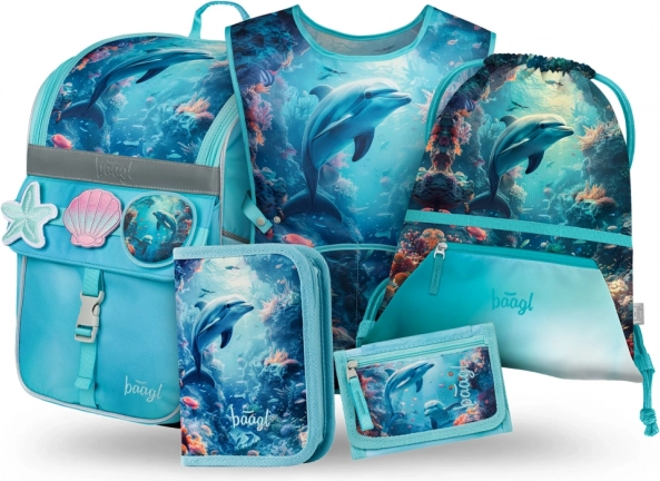 Baagl set šolskih potrebščin Zippy Delfin