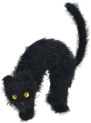 Zabavna dekoracija črni maček 22 cm