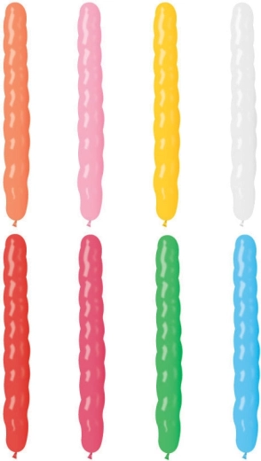 Gemar dolg spiralni balon v pastelnih barvah 8/25 cm - 1 kos
