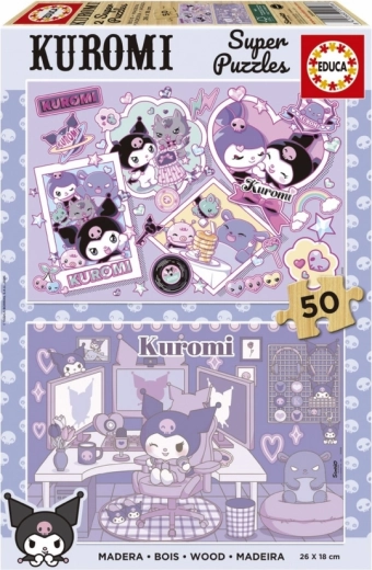 Educa lesene puzzle Kuromi 2×50 koščkov
