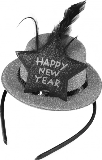 Naglavni trak z mini klobučkom Happy New Year