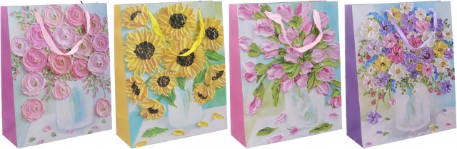 Darilna vrečka L 31 × 40 × 12 cm – celoletni miks motivov