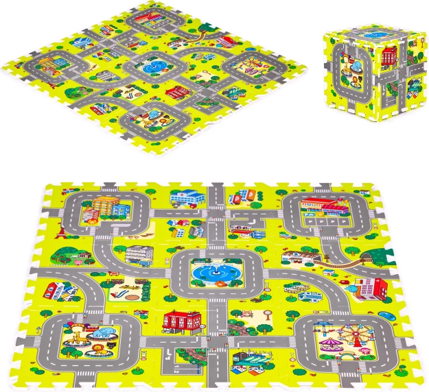 Pena igralna podloga mesto – 9 kosov 90,5 × 90,5 cm IPLAY