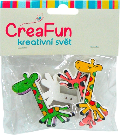 Leseni gumbi žirafa 6 kosov 50 × 27 mm