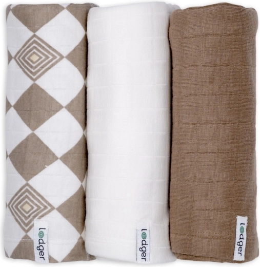 Lodger swaddler Solid Matcha, komplet 3 kos 70 × 70 cm Buffalo