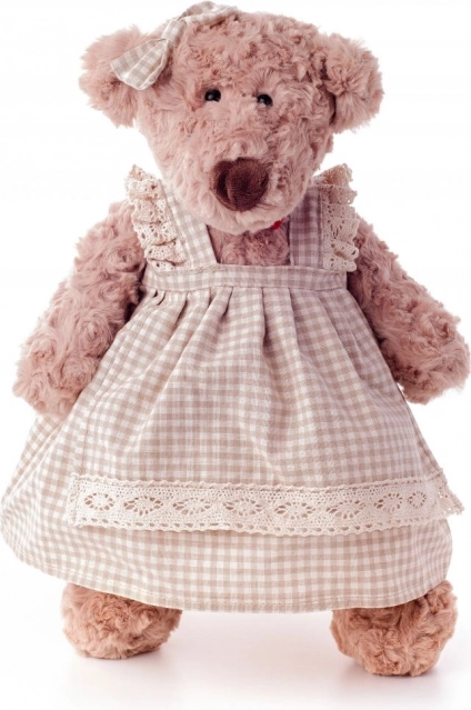 Plišasti medvedek Lumpinka v kariranih oblečkah