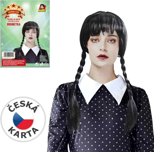 Črna lasulja za otroke in odrasle