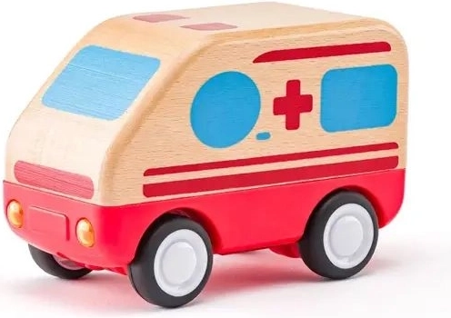 Leseno reševalno vozilo Woody na vztrajnik s svetlobo in zvokom