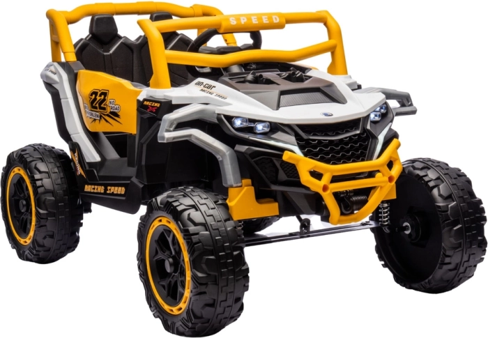 Otroški električni avto 4x4 – belo‑rumeni terenski buggy