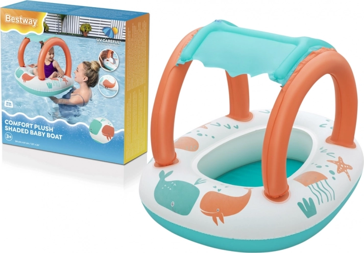 Bestway otroški napihljiv čoln z odstranljivo strehico comfort plush