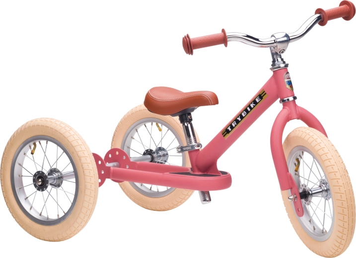 Trybike otroško poganjalček 2v1 tricikel/balančno kolo rožnato mat