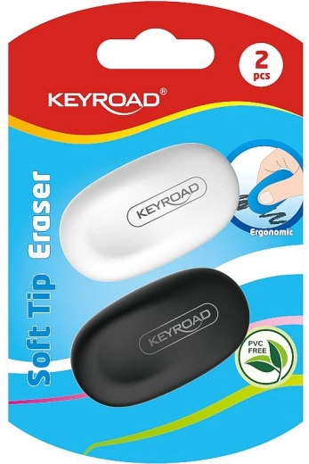 Mehka brisalna guma KEYROAD, ergonomska, 2 kosa