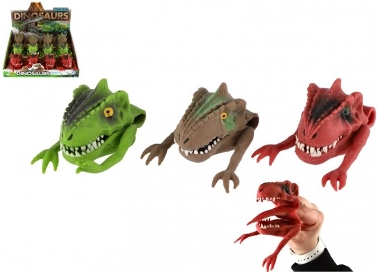 Silikonska prstna lutka dinozaver, 3 barve