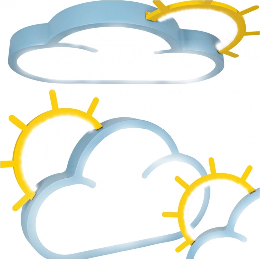 Otroška stropna LED svetilka Chmurka z daljinskim upravljalnikom modra