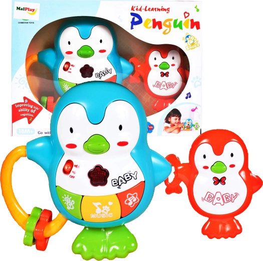 Glasbeni pingvin – ropotuljica s svetlobnimi učinki in zvoki