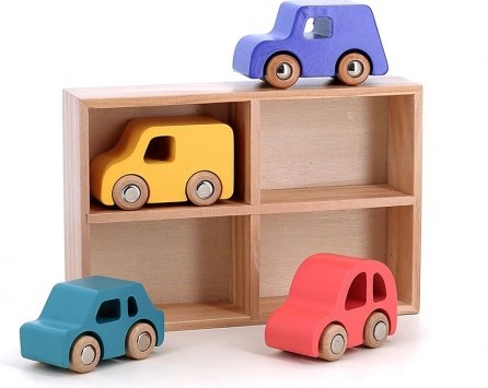 Set 4 lesenih avtomobilčkov City od Vilacity