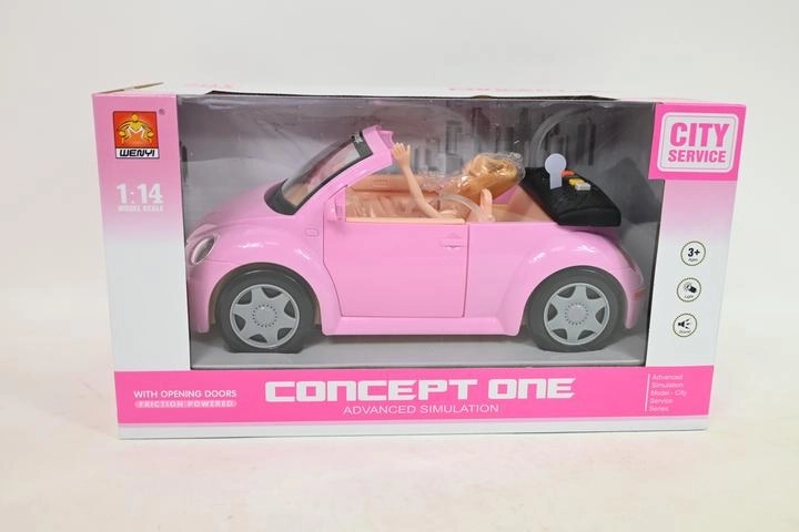 Car with doll with light and sound effects in a box - 1 piece