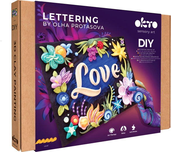 Okto lettering likovni set za slikanje z maso »LOVE« 30 × 40 cm