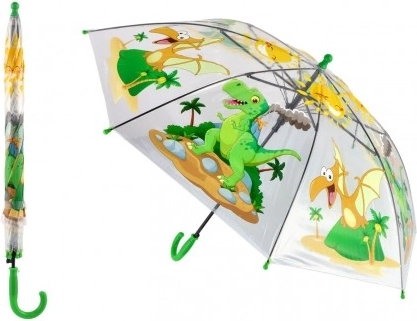 otroški prozoren dežnik z dinozavri, avtomatski, 64 cm