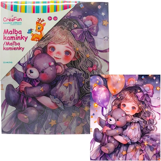 Diamantno slikanje – rojstnodnevni medvedek 27 × 33 cm