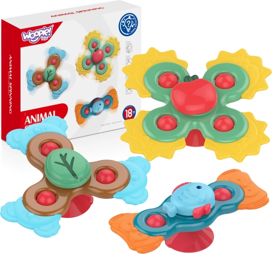 Woopie baby senzorični vrtiljak 3v1 – komplet barvnih priseskovih igrač
