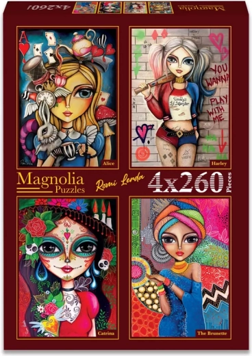 Magnolia sestavljanka Alenka, Harley, Catrina in Bruneta 4×260 kosov