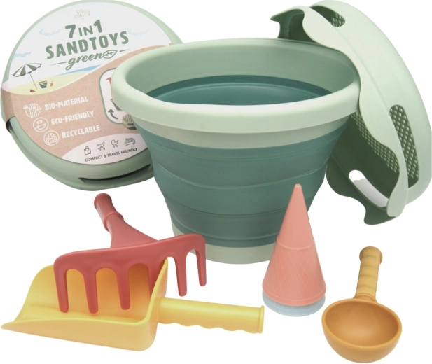 Compactoys zložljiv komplet za pesek 7v1 zelen