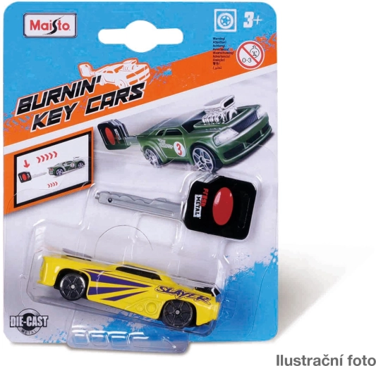 Maisto Burnin' key cars kovinski avtek z izstrelitvenim ključem 8 cm (1:64) – 1 kos
