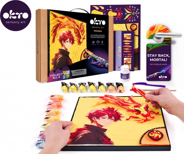 OKTO manga motiv elementi Ogenj – likovni set 30 × 40 cm