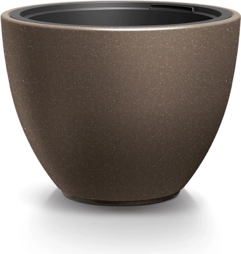 Cvetlični lonec z vložkom HEOS Eco Wood, kava, premer 46,9 cm