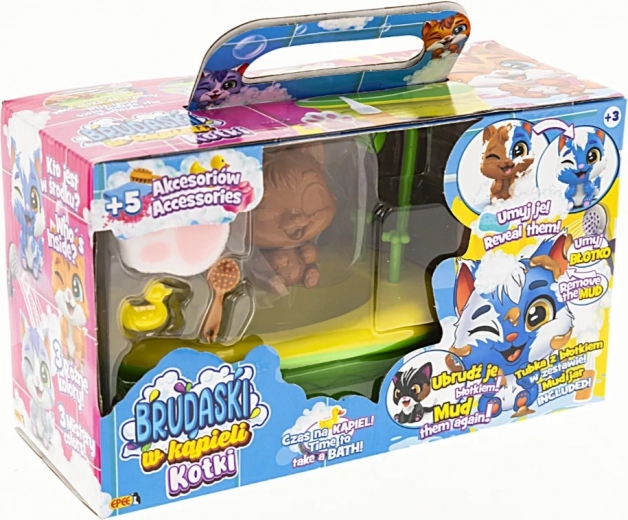 Kopelni mucek Łatek – interaktivni set z banjico in dodatki Epee