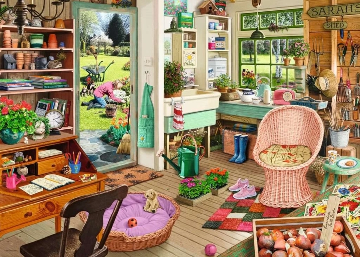 Ravensburger sestavljanka Moje zatočišče 6: Vrtna lopa vrtnarja 1000 kosov