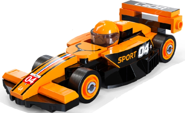 Orange racing design with realistic details