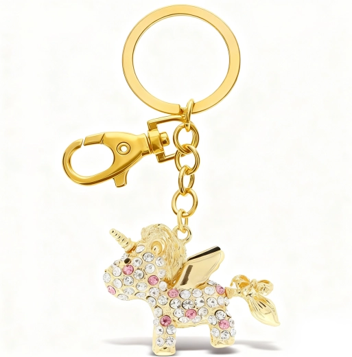 Zlat obesek za ključe samorog