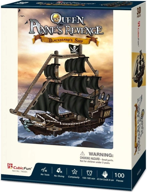 CubicFun 3D Viseče Queen Anne's Revenge 100 Delov